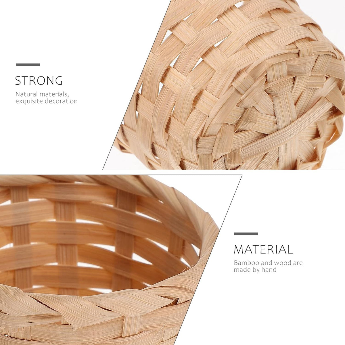 Ipetboom 10pcs Small Woven Baskets Desktop Small Flower Pot Wicker Basket Suc...