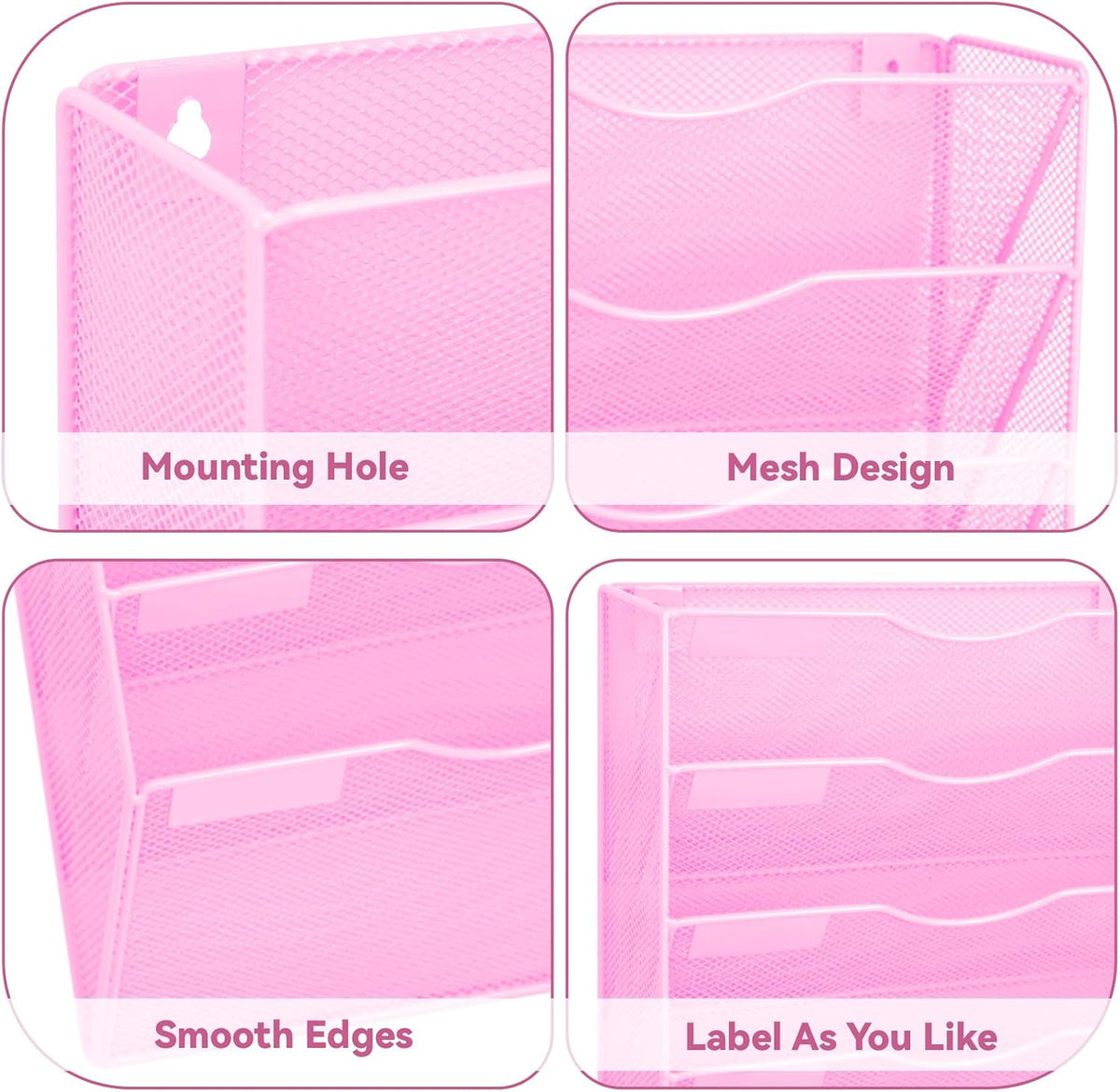 8 Pockets Mesh Wall File Holder Organizer Office Hanging File Folder Magazine...