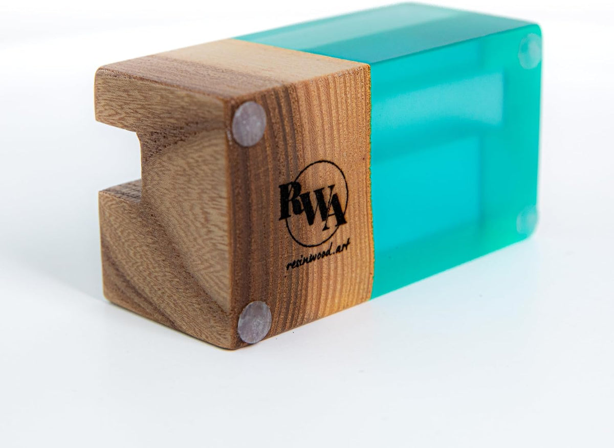 RWA Business Card Holder for Desk - ELEMENT aqua/dark