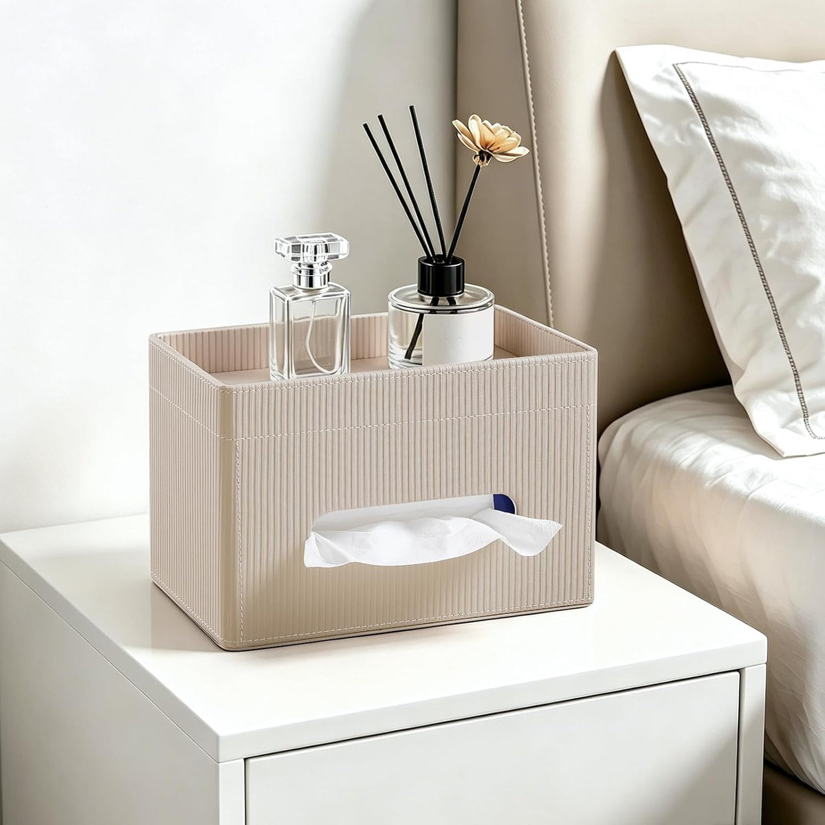 Rectangular Tissue Box Cover PU Leather Tissue Box Holder Rectangle