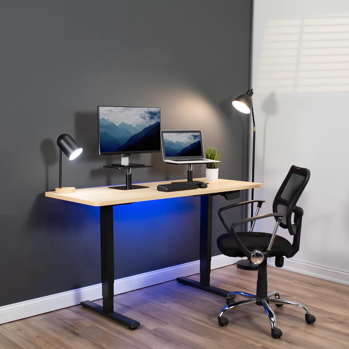 VIVO Universal Height Adjustable Ergonomic Computer Monitor and Laptop Riser ...