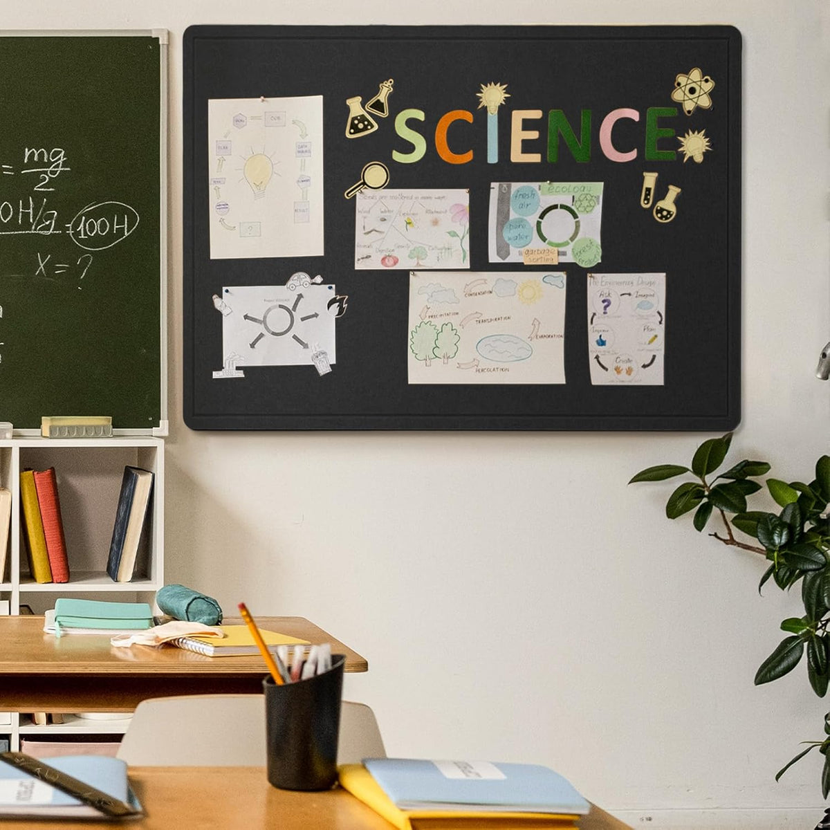Felt Bulletin Board 48x36 inches, Decorative Pin Board for Home & Office