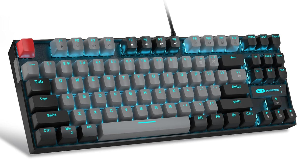 MageGee 75% Mechanical Gaming Keyboard, Blue Switch, LED Backlit, 87 Keys Com...