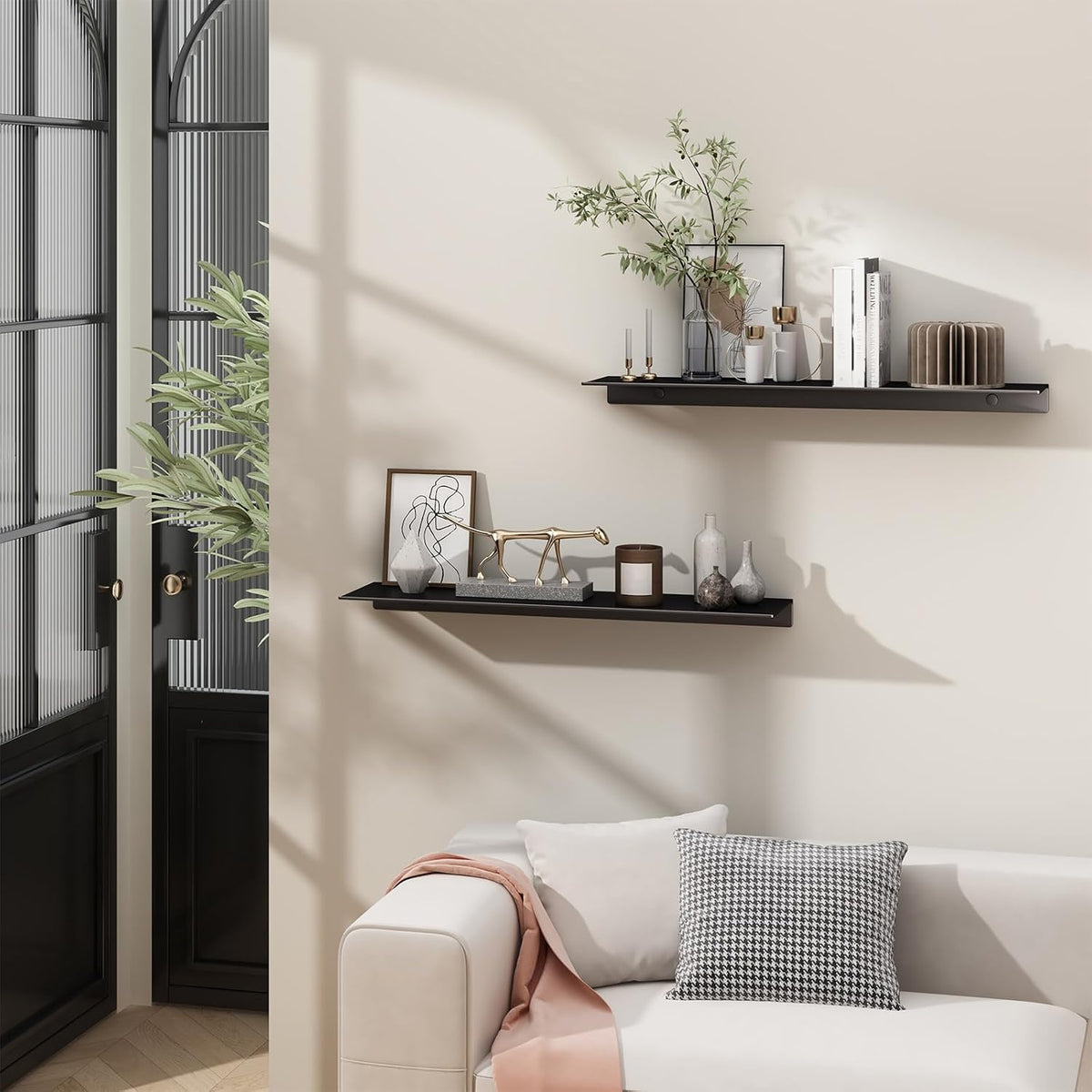 Danpoo 20 inch Long Metal Floating Shelves for Wall Organizer & Storage, ...