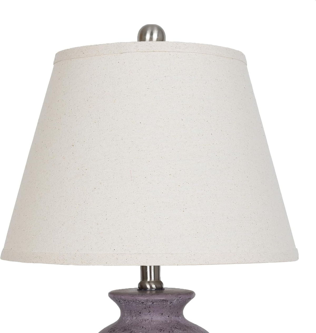 Cinkeda 22" Rustic Purple (Gray Undertones) Farmhouse Table Lamp Ceramic...