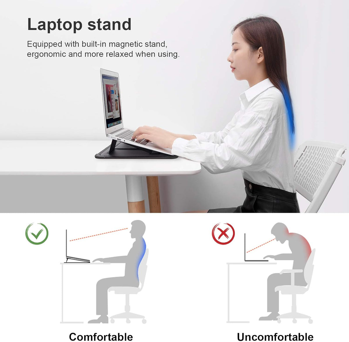Nillkin 15.6 inch Laptop Sleeve with Stand (3-in-1), 2 Stand Modes, Blue