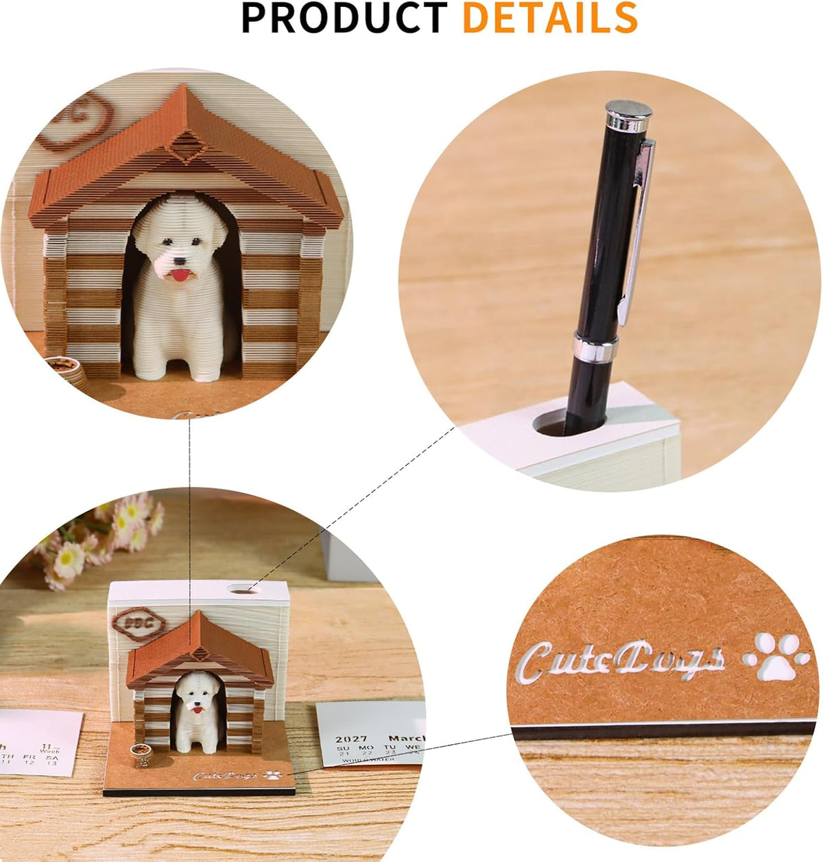 3D Memo Pad Time Piece Calendar 2027, 3D Calendar 2027