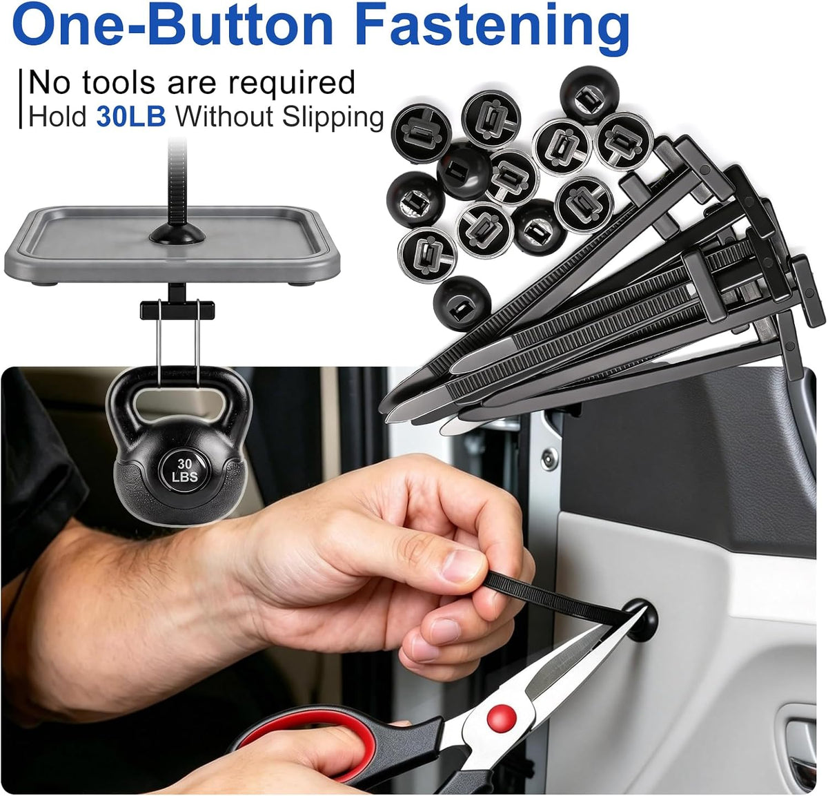 Taiss 220pcs Car Wire Loom Routing Clips,15 Sizes Push Mount Cable Ties