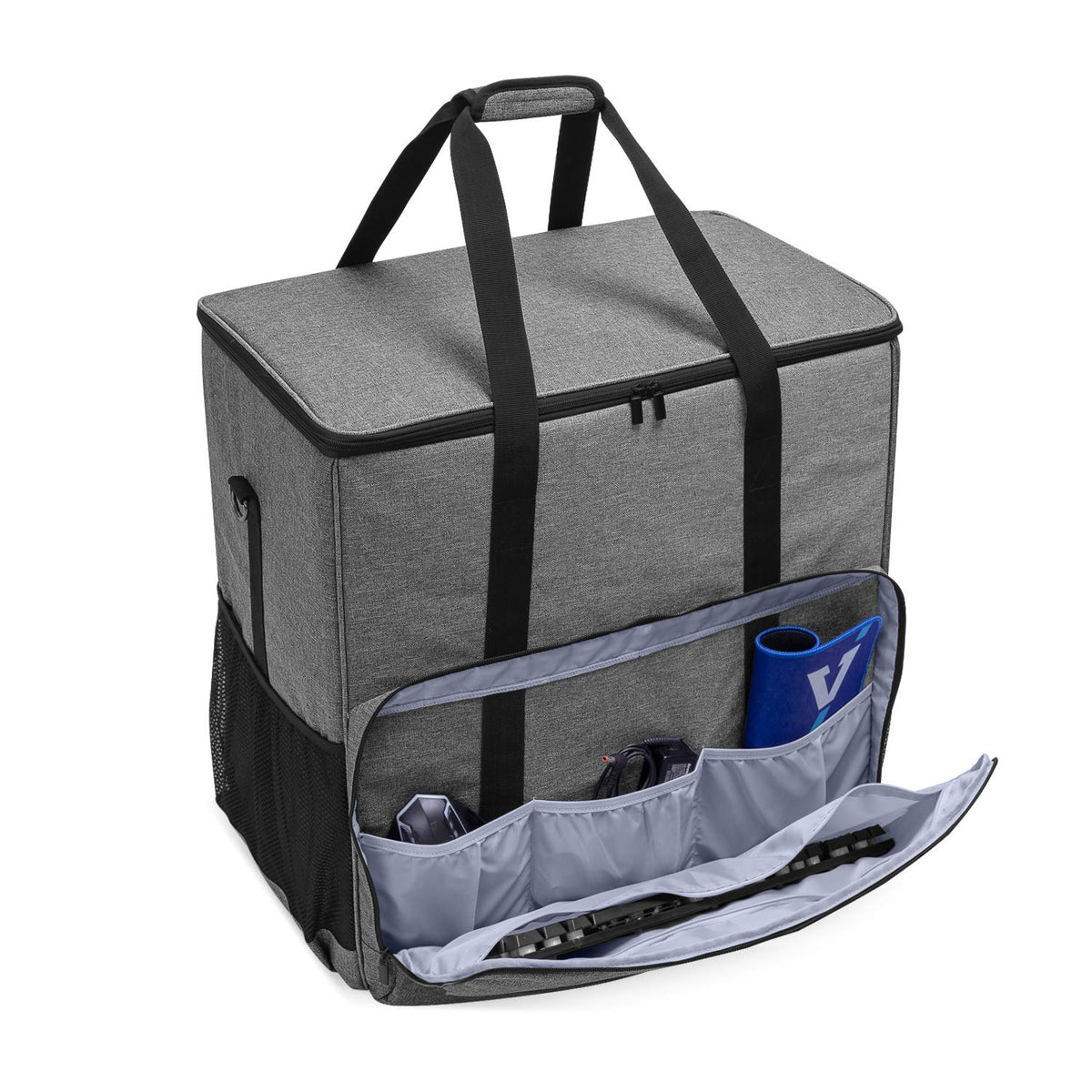 CURMIO PC Carrying Case with Inner Divider for Tower and Monitor, Gray
