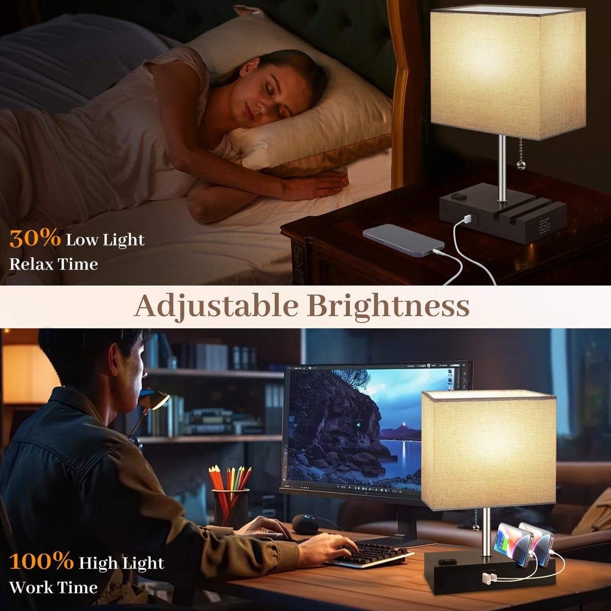 Smart RGB Dimmable Table Lamp Compatible with Alexa&APP&Remote Contro...