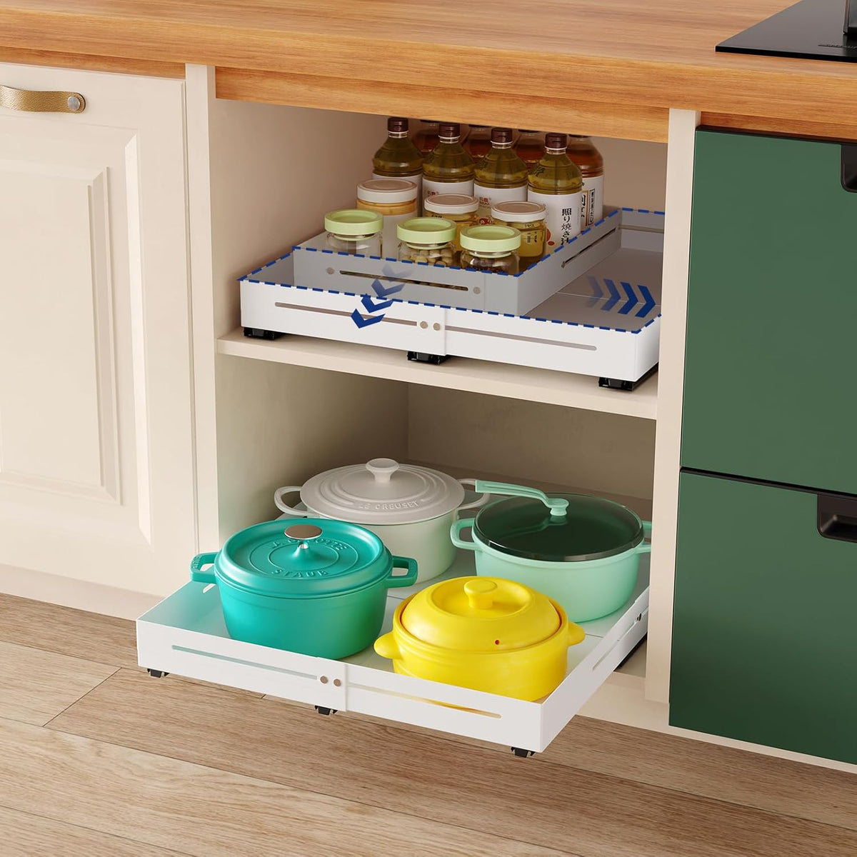 Pull out Cabinet Organizer, Full Metal Expandable Width (12.6"-20.8"...