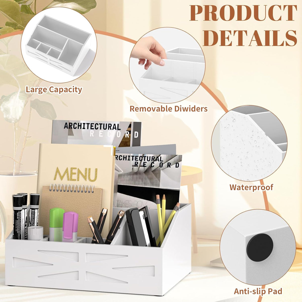 Large Mail Organizer Countertop,Farmhouse Desk and Kitchen Countertop Storage...