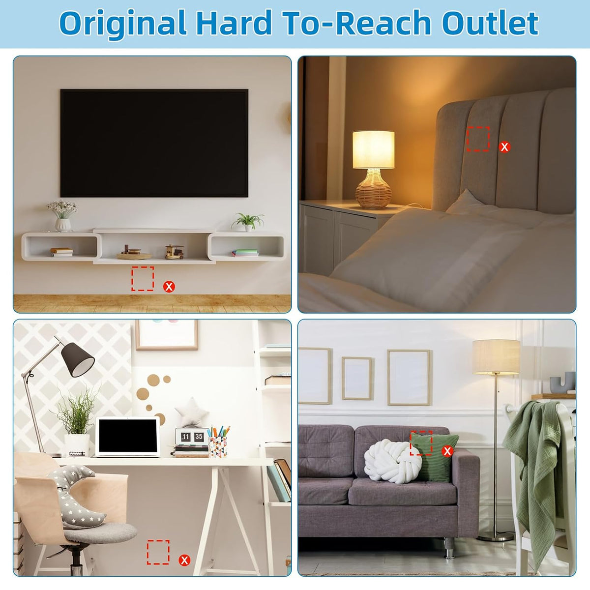 in Wall Cable Management Kit,Recessed Outlet Box for Wall Mount TV, Outlet Re...