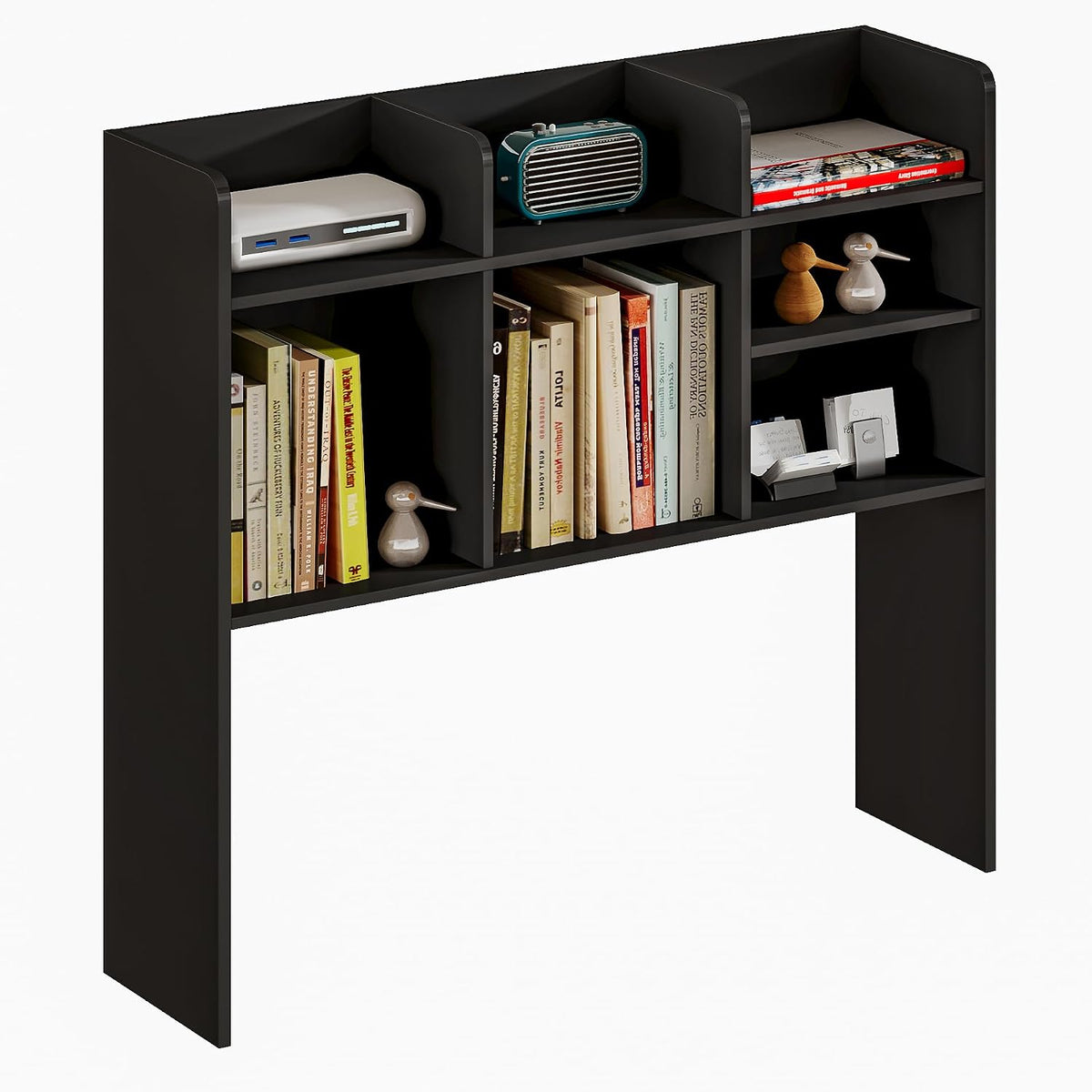 ChooChoo Desk Hutch Dorm, Desktop Bookshelf with 7 Shelves