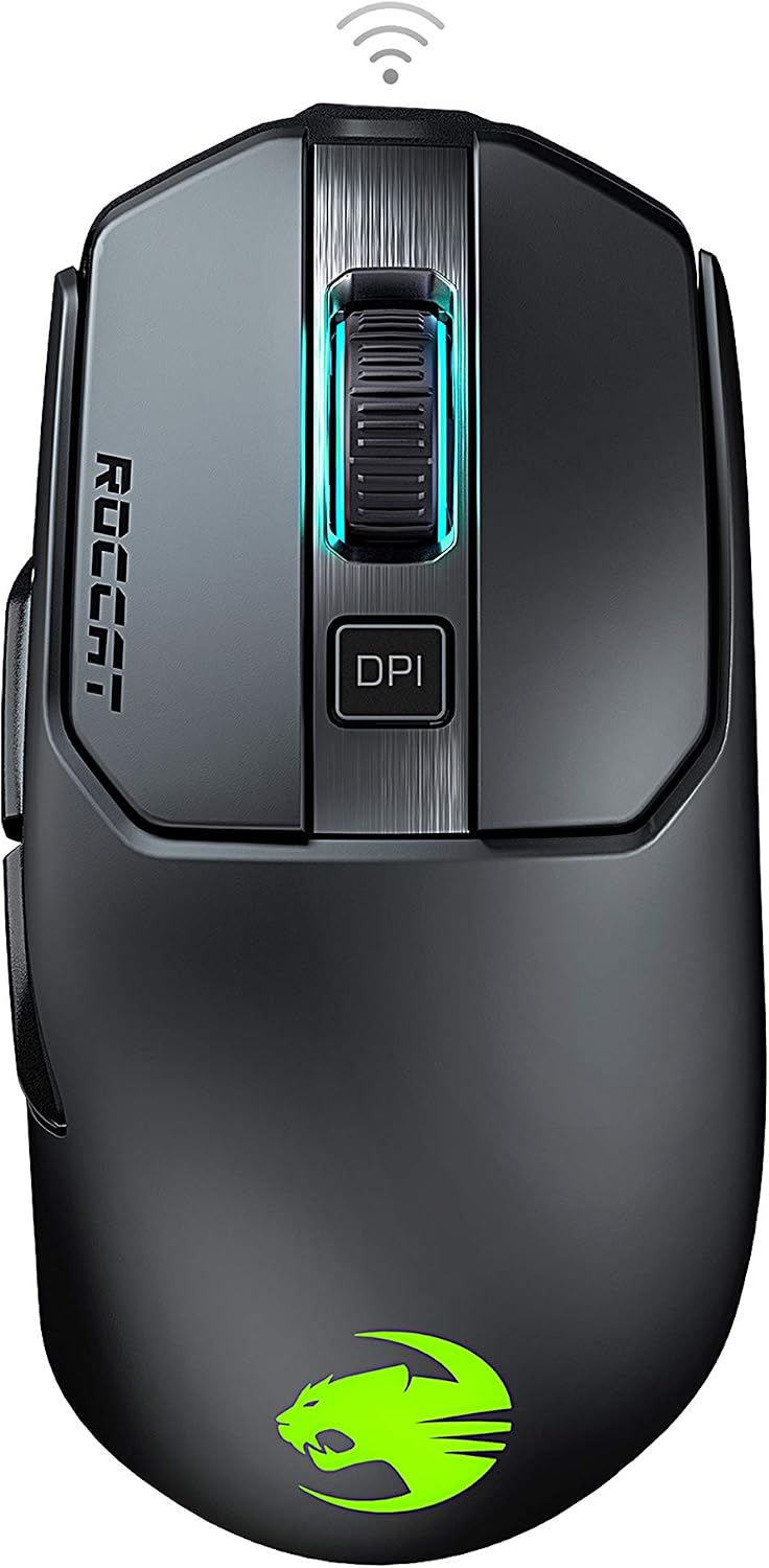 ROCCAT Kain 200 Wireless PC Gaming Mouse, AIMO RGB Backlit Lighting, Owl-Eye ...