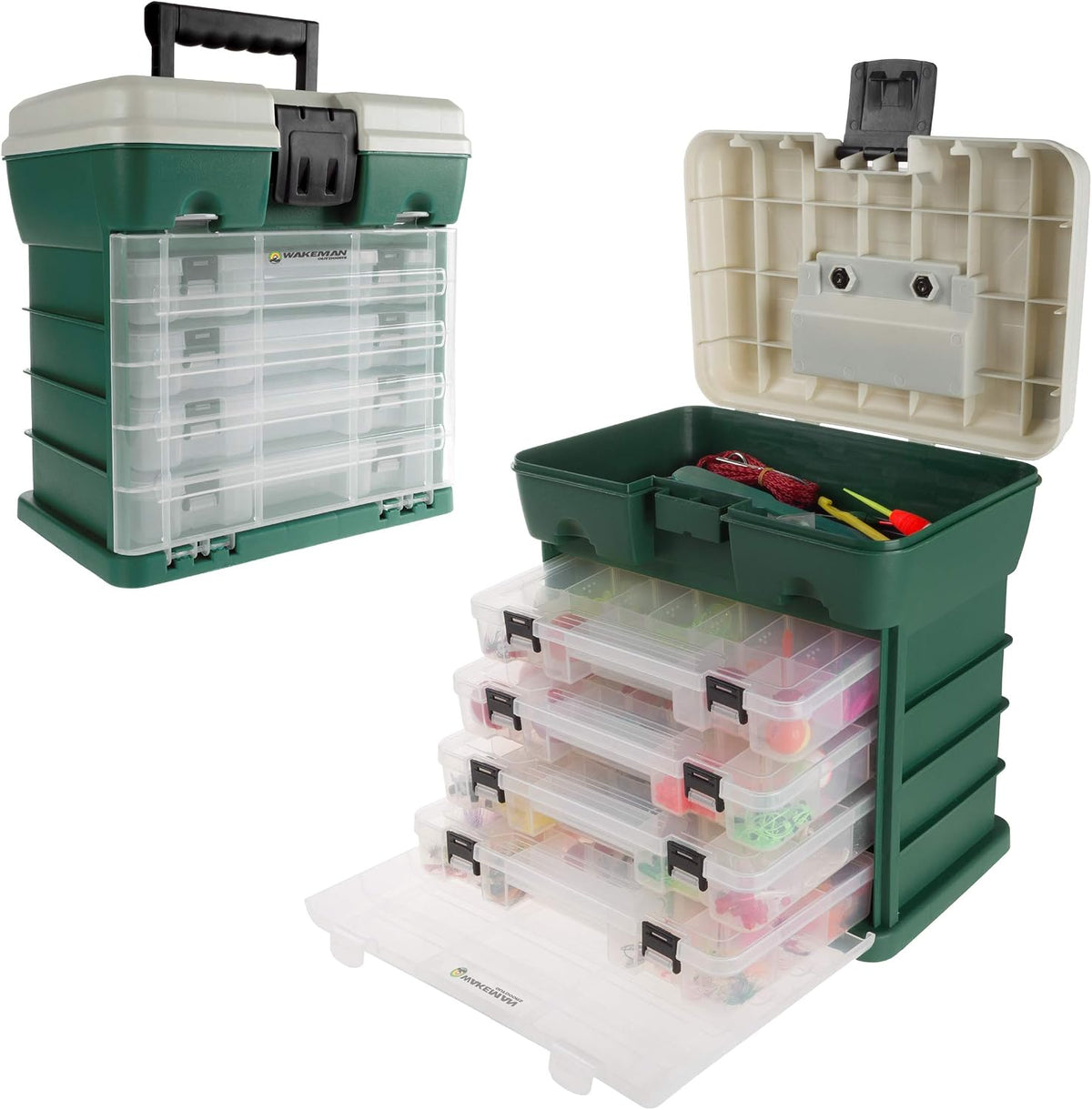 Storage and Tool Box-Durable Organizer Utility Box-4 Drawers, 19 Compartments...