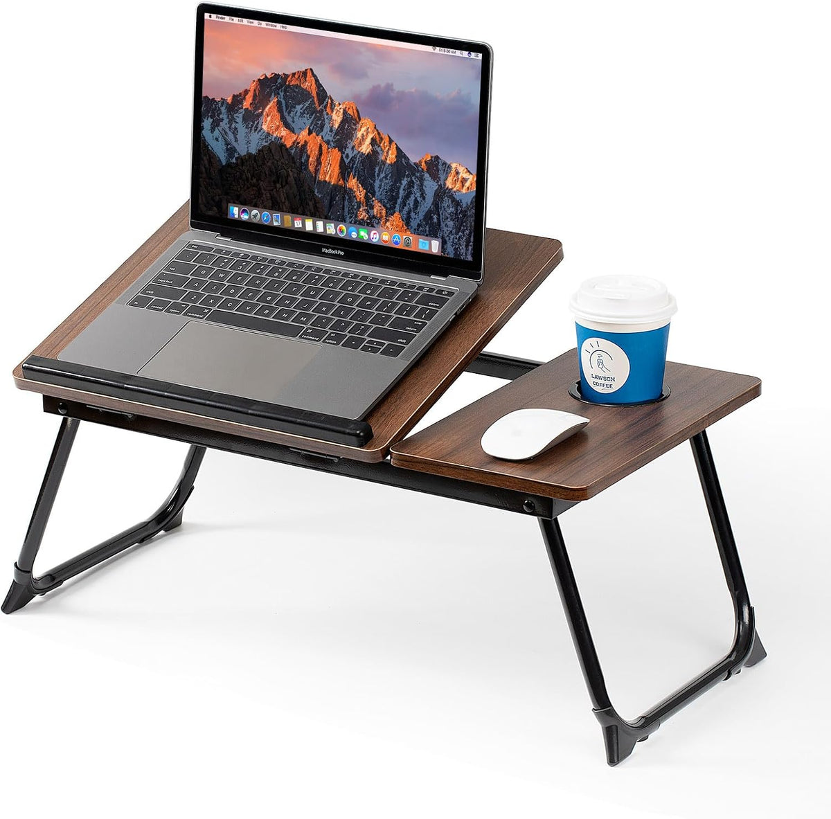 Laptop Desk for Bed Couch, Adjustable Foldable Bed Table with Cup Holder