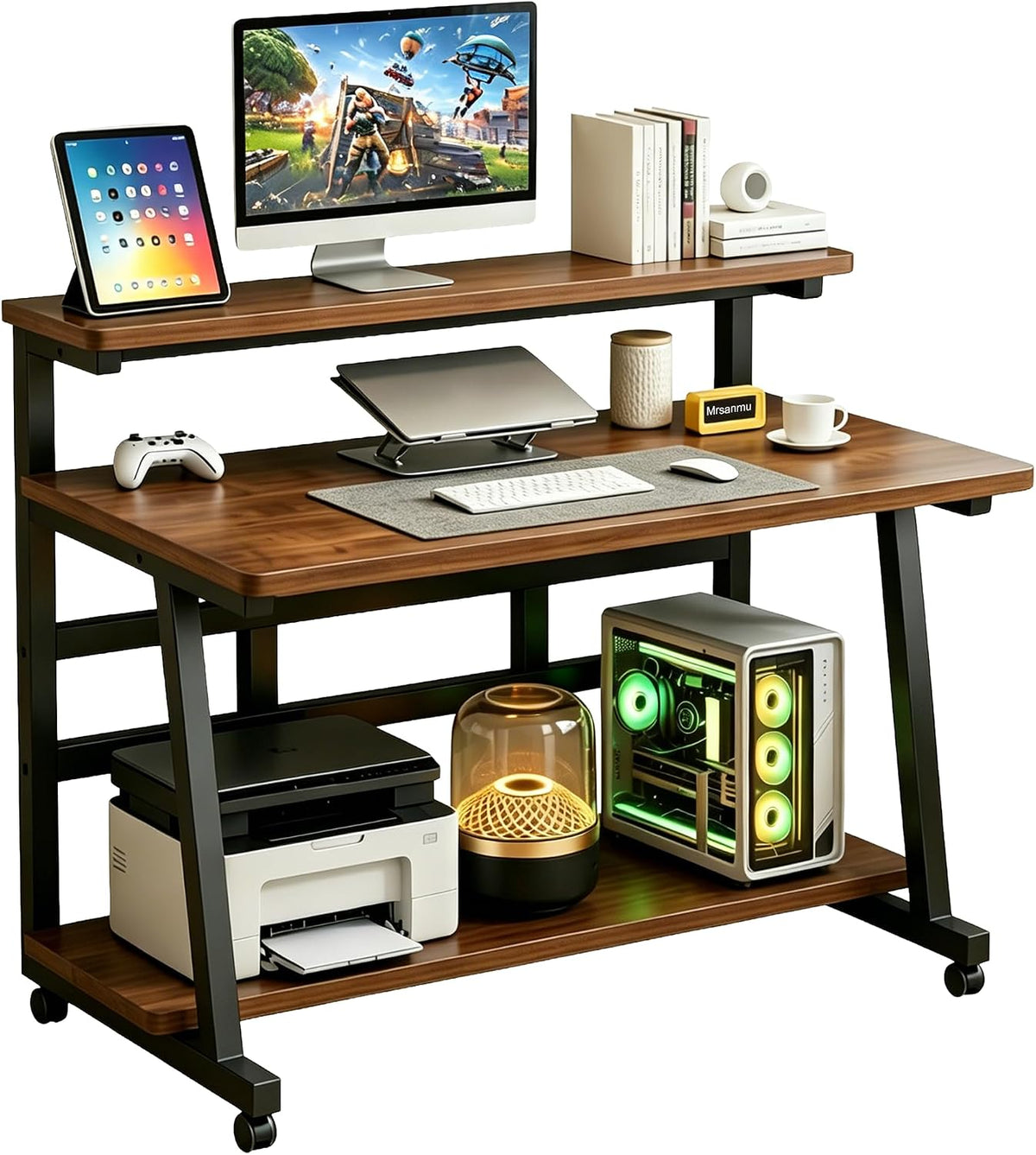 Rolling Computer Desk, 31.5 Inch Small Desks For Small Space, Portable Small ...