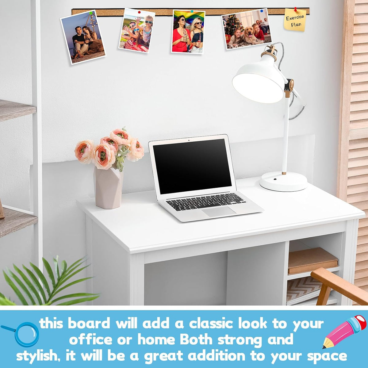 Threehoney 5 Pcs Cork Board Strip for Wall Cork Strips, 48'' x 1"