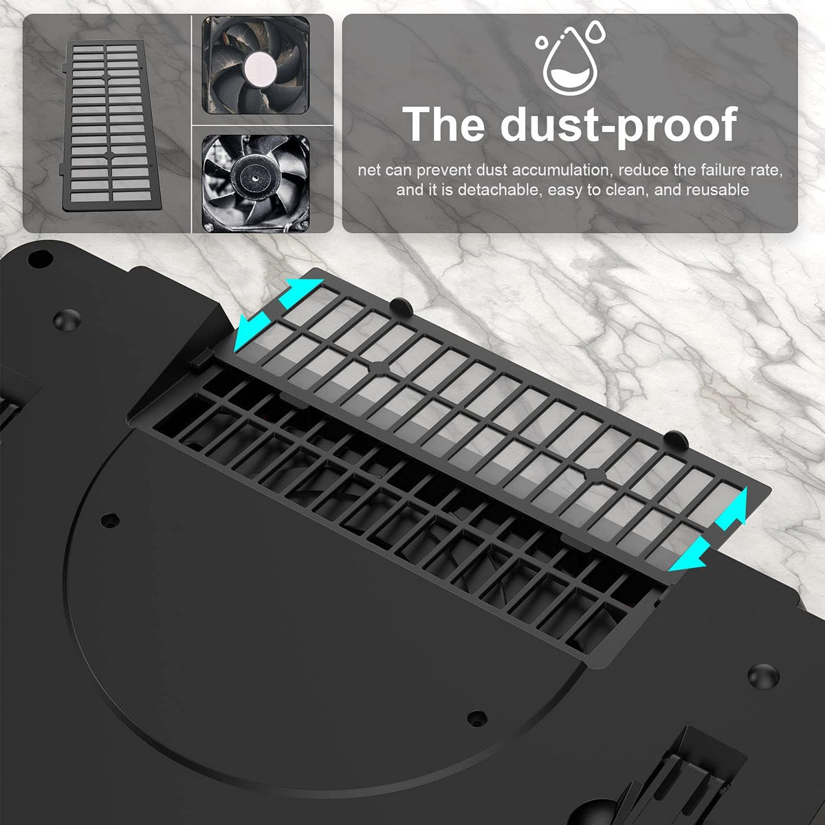 IETS GT500 Powerful Turbo-Fan (5000 RPM) Laptop Cooling Pad with Infinitely V...