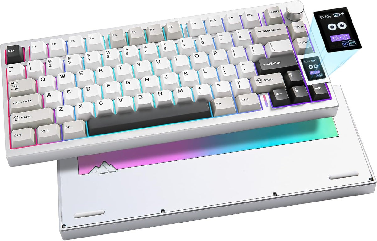 YUNZII AL80 75% Wireless Aluminum Mechanical Keyboard(Silver,Cocoa Cream)