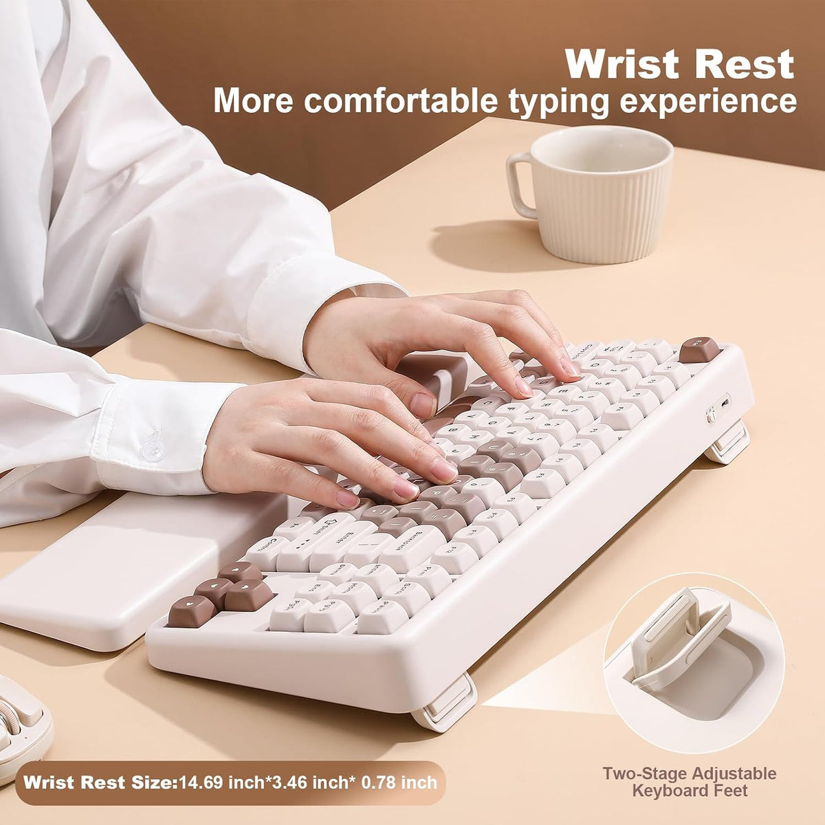 YUNZII B87 TKL Wireless Mechanical Keyboard (Brown Heart,Cocoa V2)