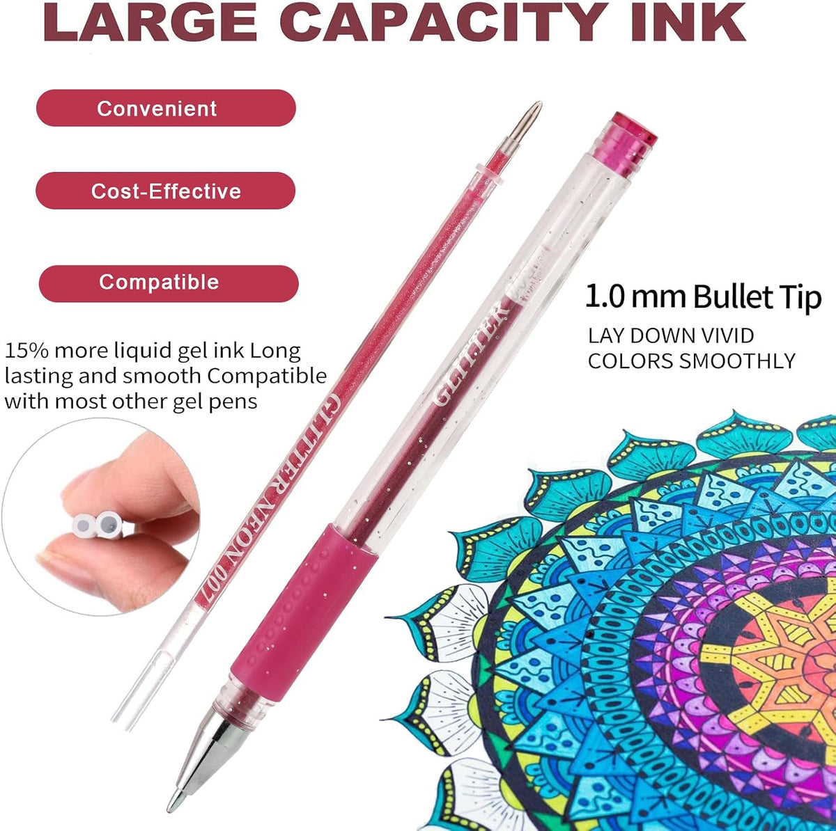 320 Pack Gel Pens Set,160 Colored Gel pen with 160 Refills 100% More Ink, Inc...