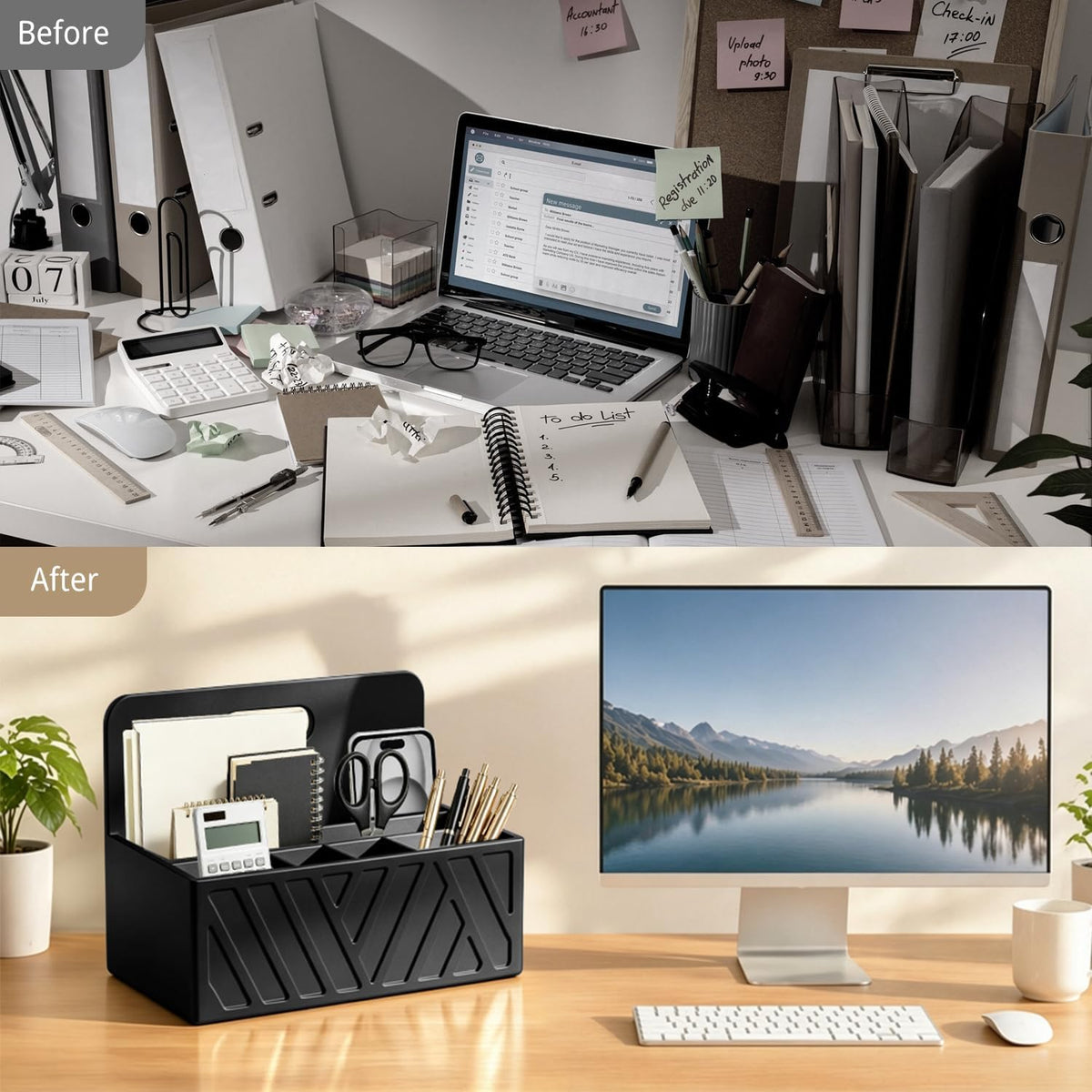 Mail Organizer Countertop, Desk Bill Holder, Stationery Accessories Sorter