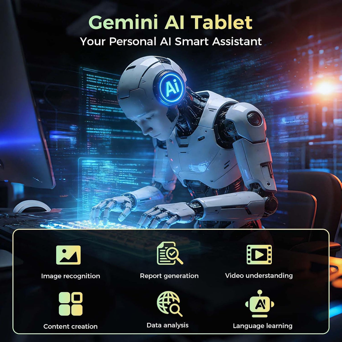 10 inch Tablet with Keyboard - Android 16 Tablet - 32GB+256GB+2TB (Black)