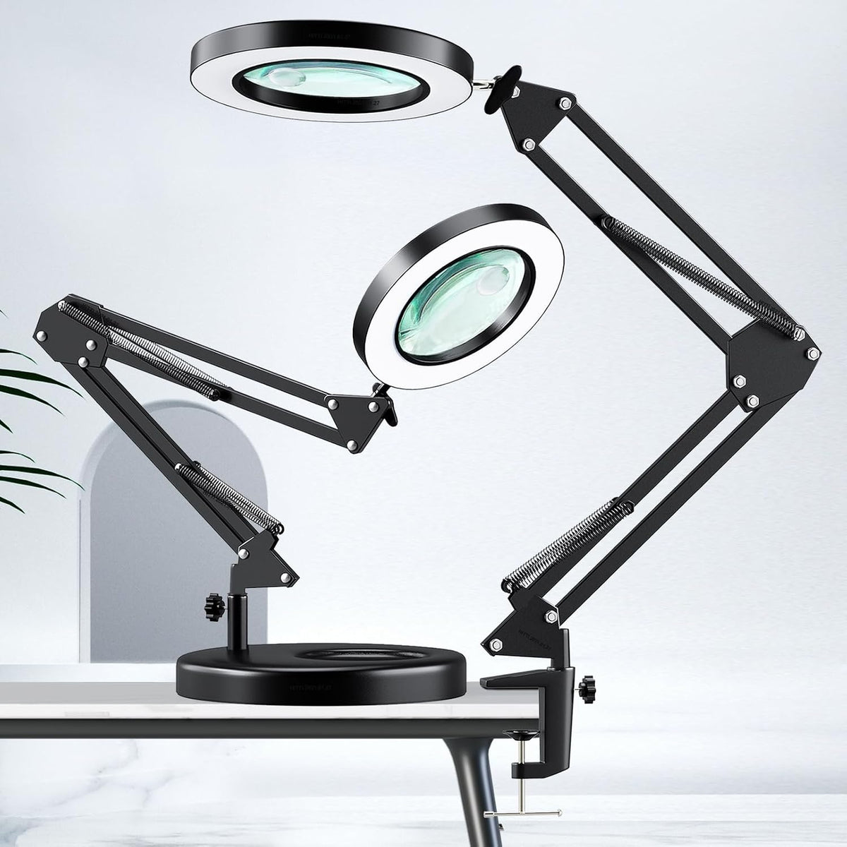 HITTI 30X 10X Magnifying Glass with Light, 1800 Lumens Stepless Dimmable