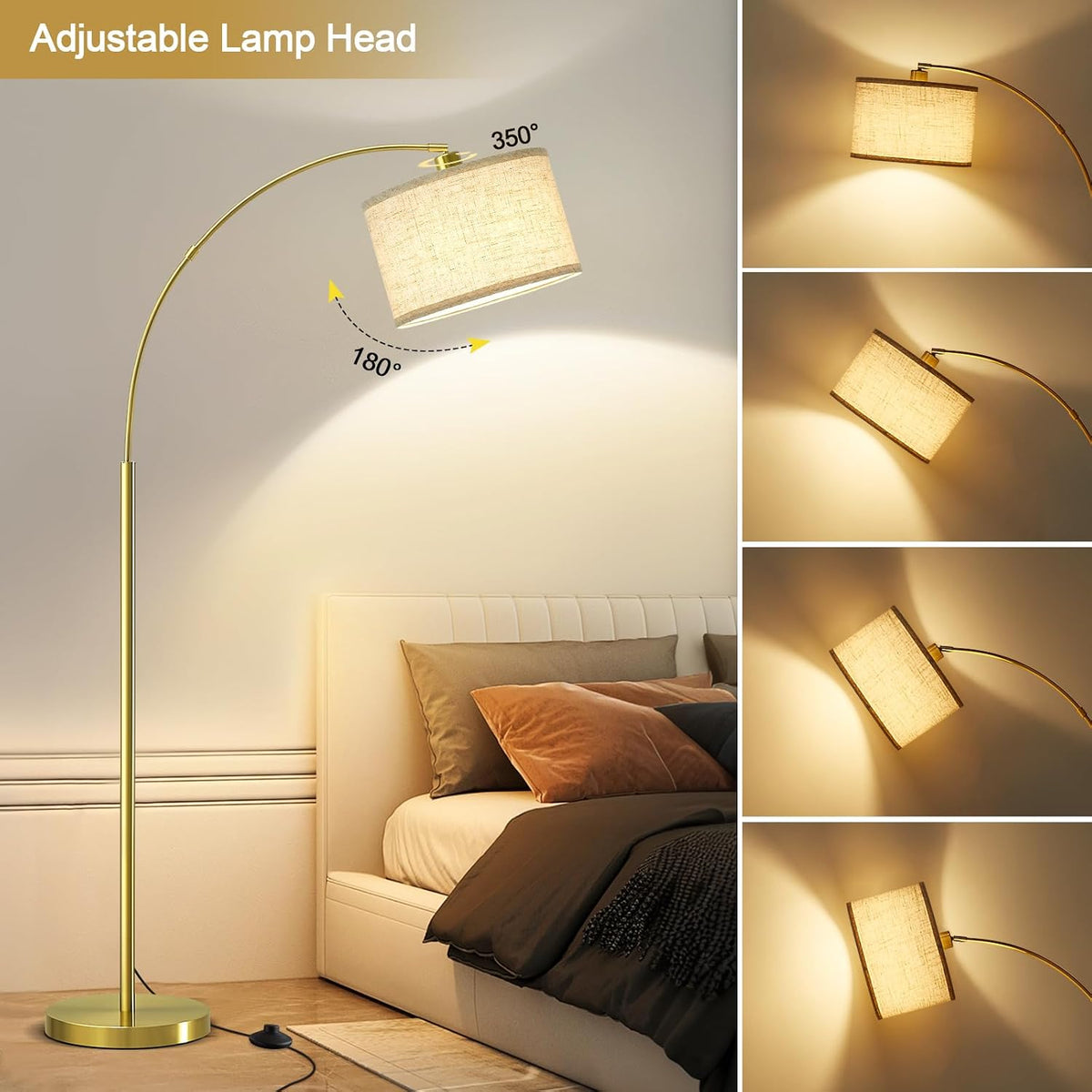 Luvkczc Arc Floor Lamp, 71" Tall Standing Lamp with On/Off Foot Switch