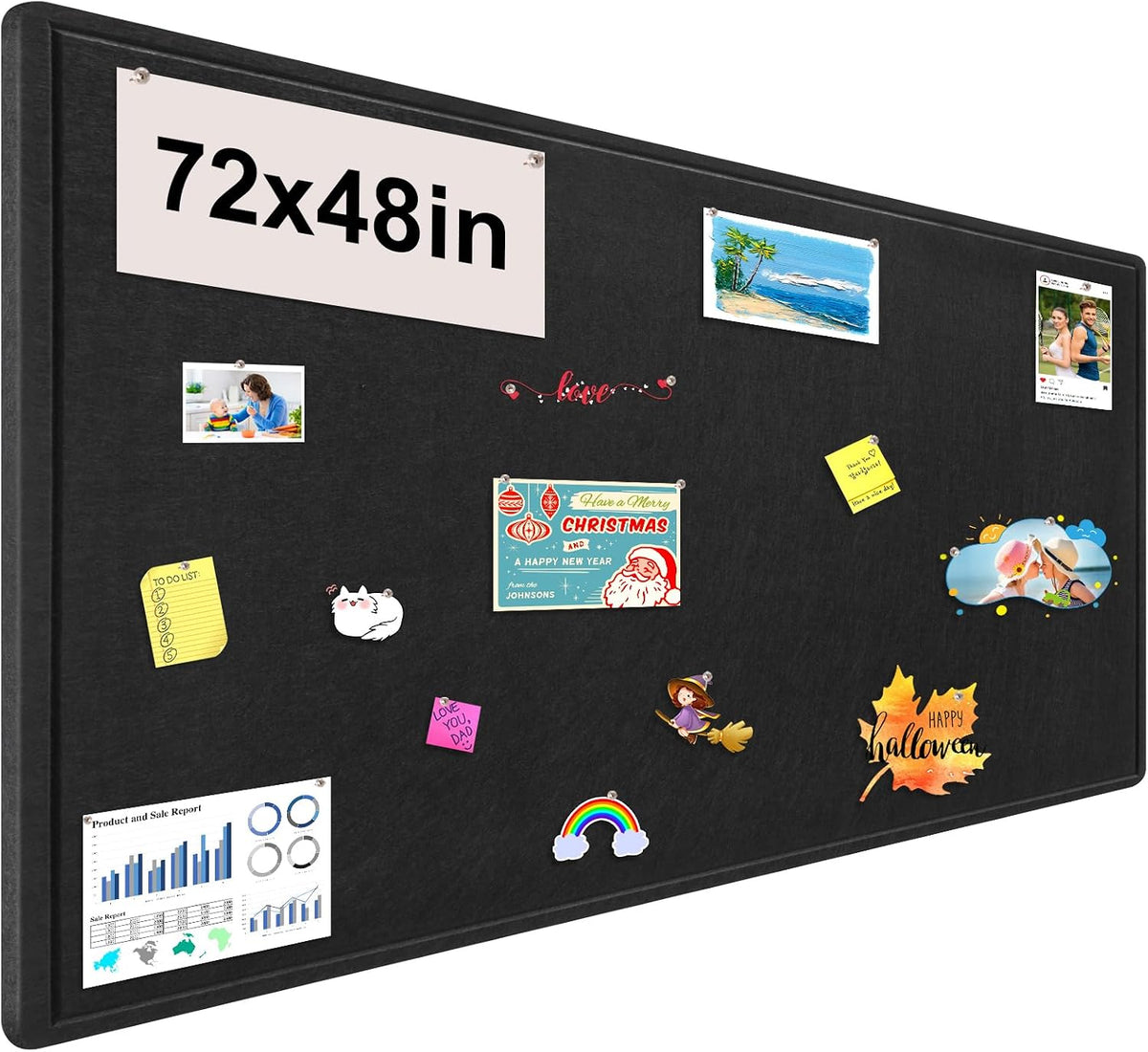 Large Bulletin Board, Foldable 72x48 Inches Cork Board Alternative, Large Fel...