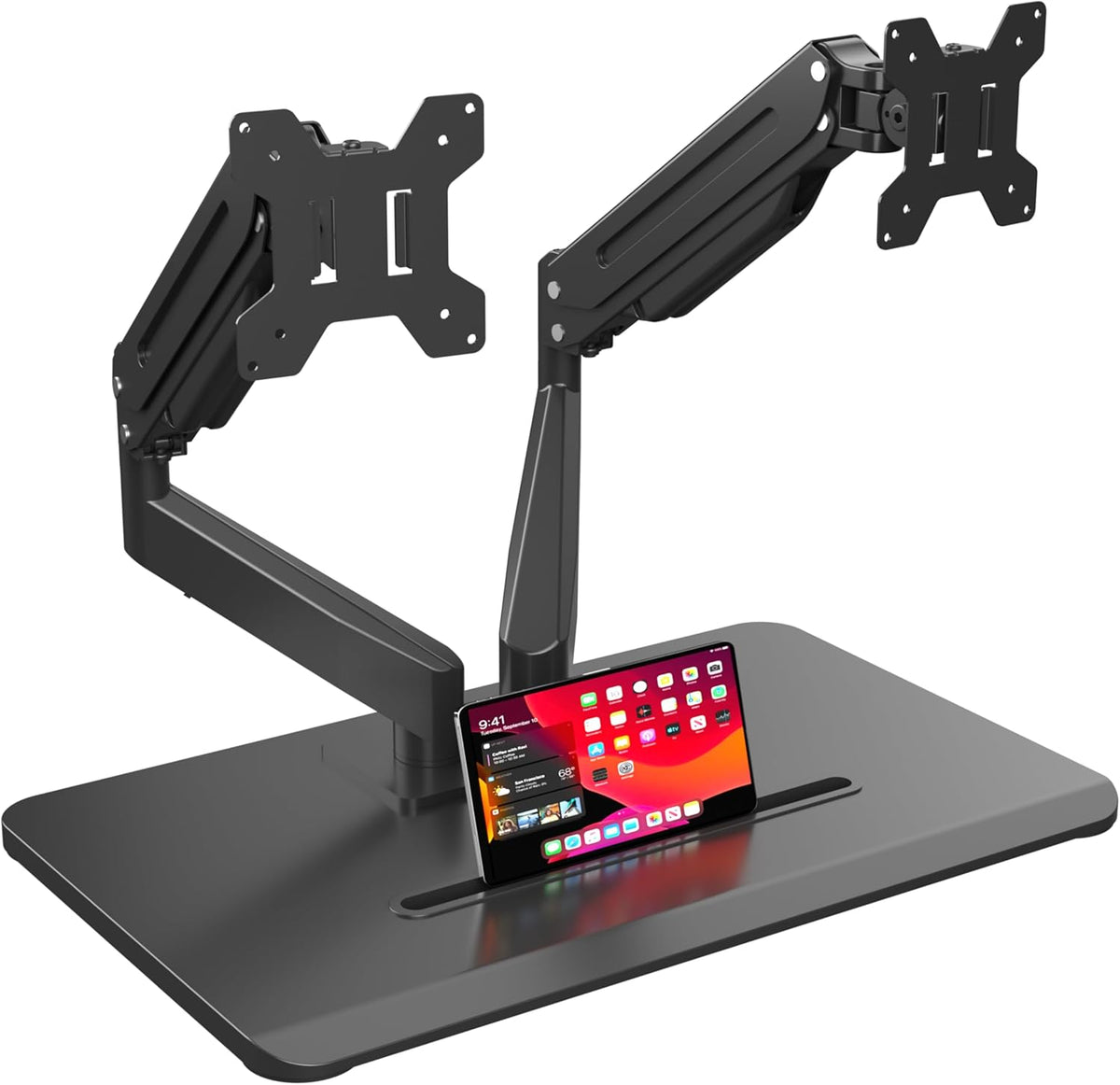 suptek Dual Monitor Mount Gas Spring Monitor Arm Desk Stand with Base,Free St...