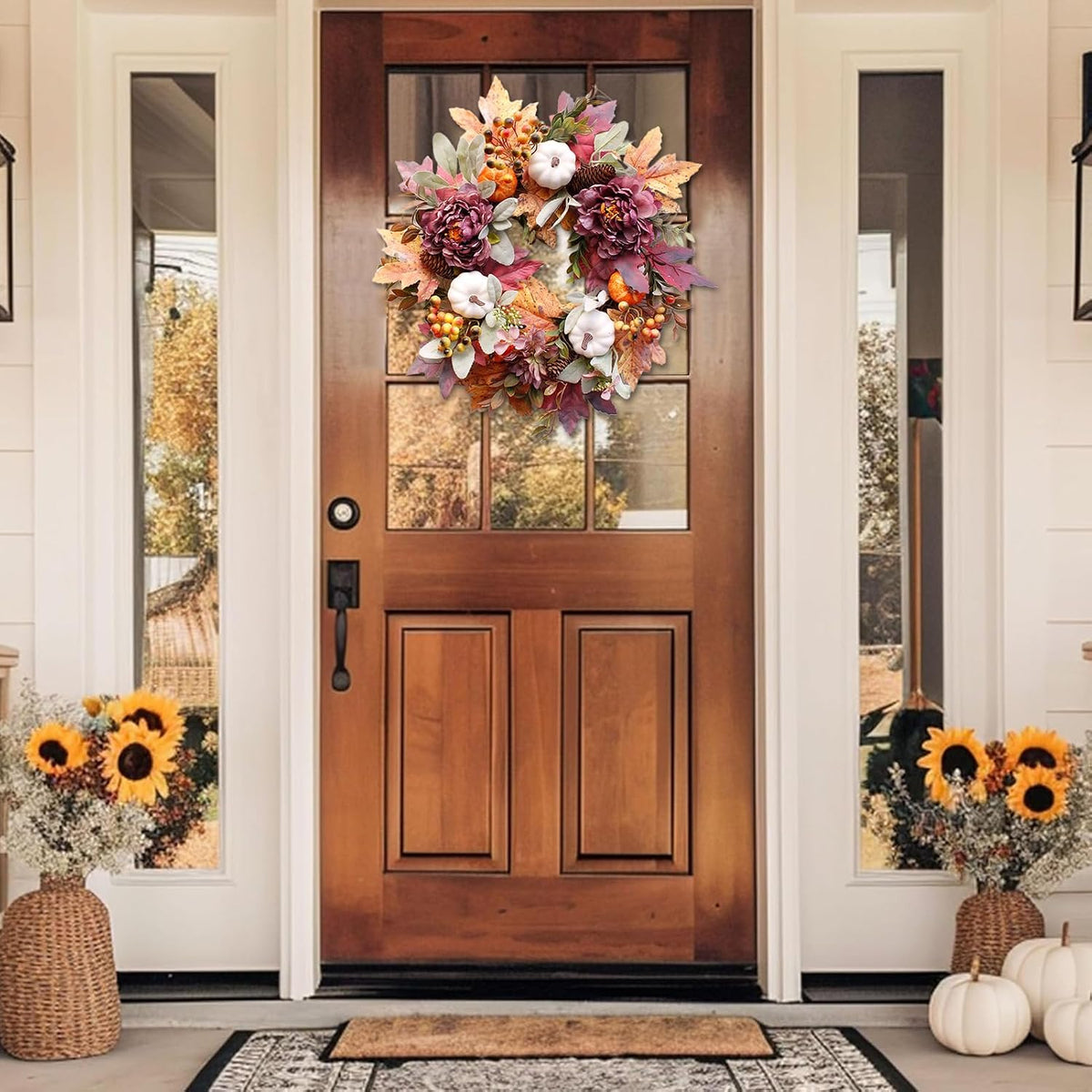 20" Fall Wreaths for Front Door,Autumn Door Wreaths,Fall Decorations for...