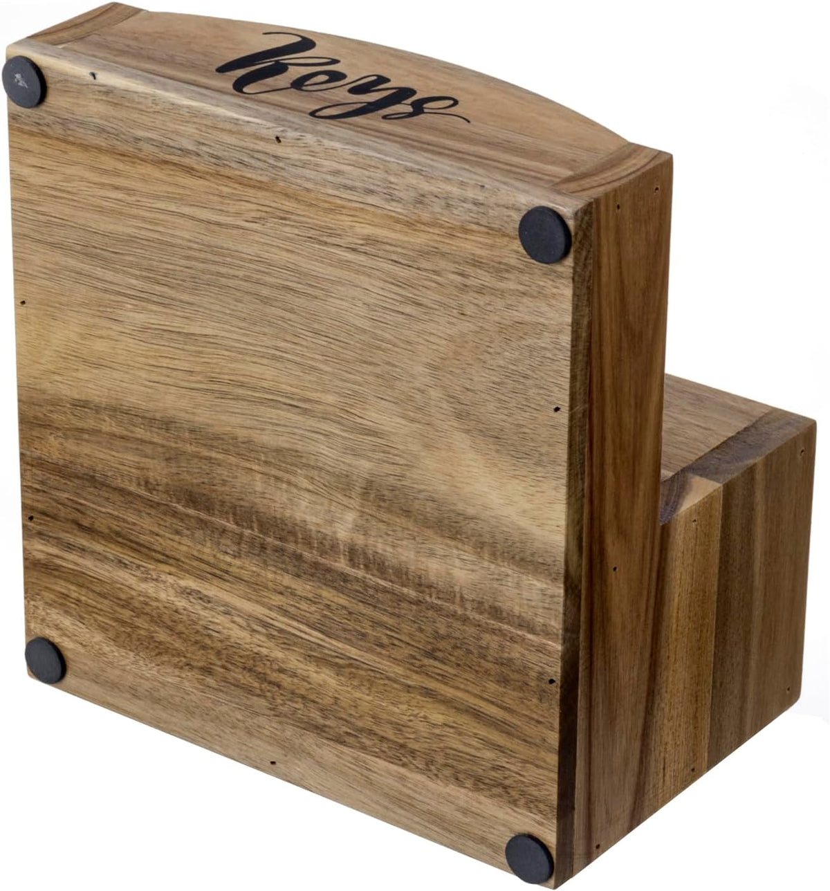 MyGift Premium Acacia Solid Wood Mail Holder and Key Organizer, Entryway Stor...