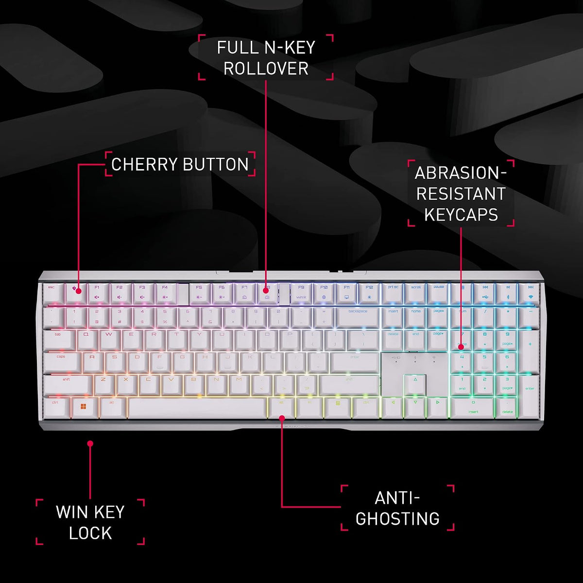 Cherry MX 3.0S Wireless, Mechanical Gaming Keyboard, Bluetooth, 2.4 GHz &...