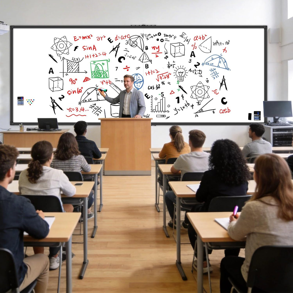 118"x48" Extra Large Magnetic Whiteboard