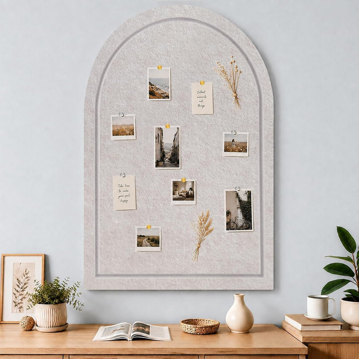 Arched Felt Bulletin Board 36"x24", Decorative Pin Board for Wall, ...