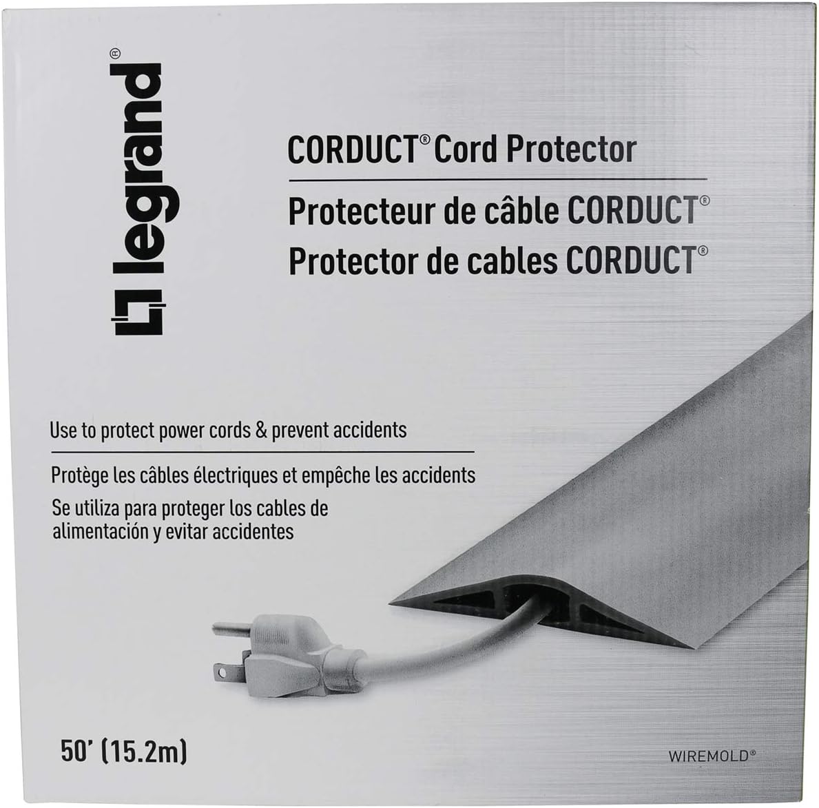 C2G Wiremold Floor Cord Management Kit, Corduct, Cord Protector, Wire Organiz...