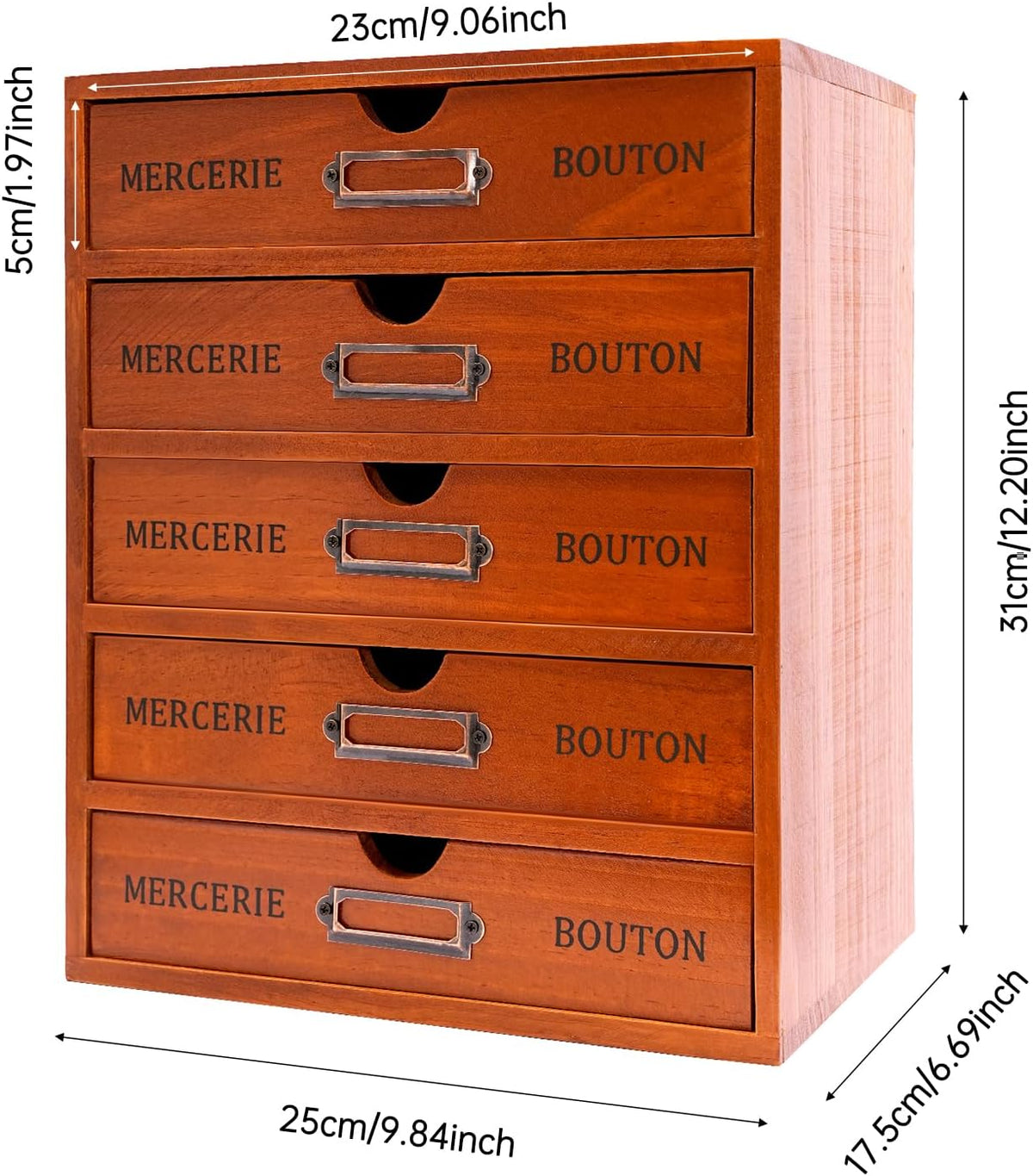 Vintage Wooden Drawers Organizer, 16-Drawer Desktop Storage Box With Drawers,...