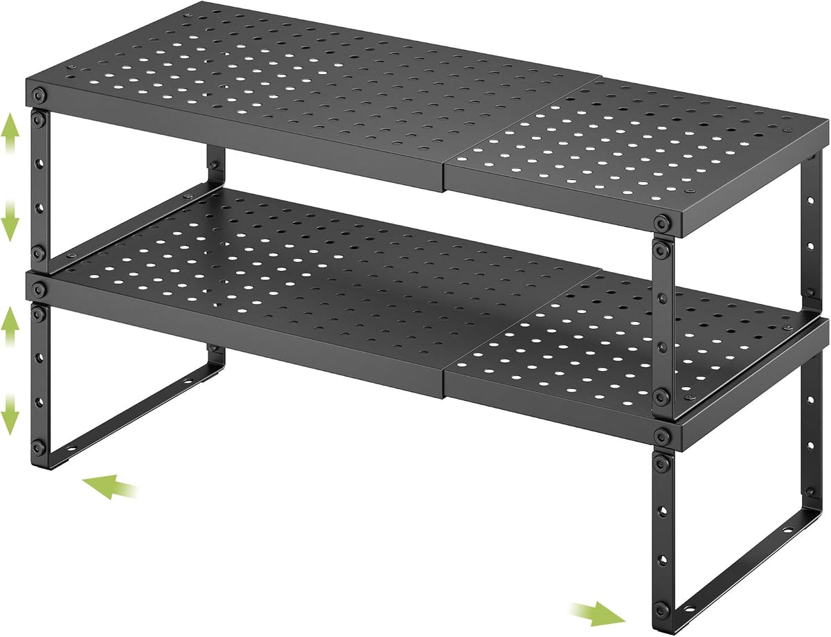 RUILALIFE Expandable Cabinet Organizer Shelf With Adjustable Height, Stackabl...