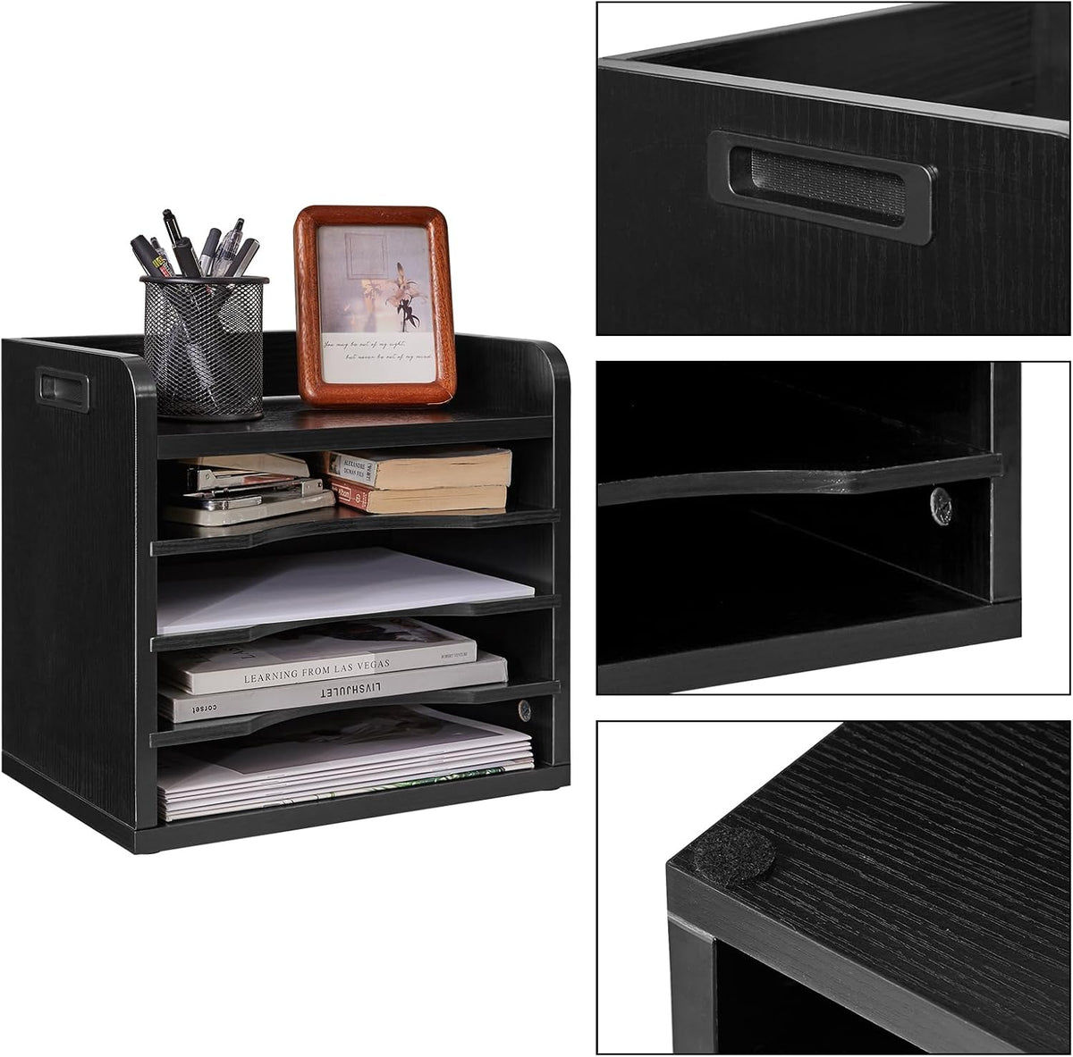 YMYNY Desktop File Organizer with Handle, Document Letter Mail Tray Sorter wi...