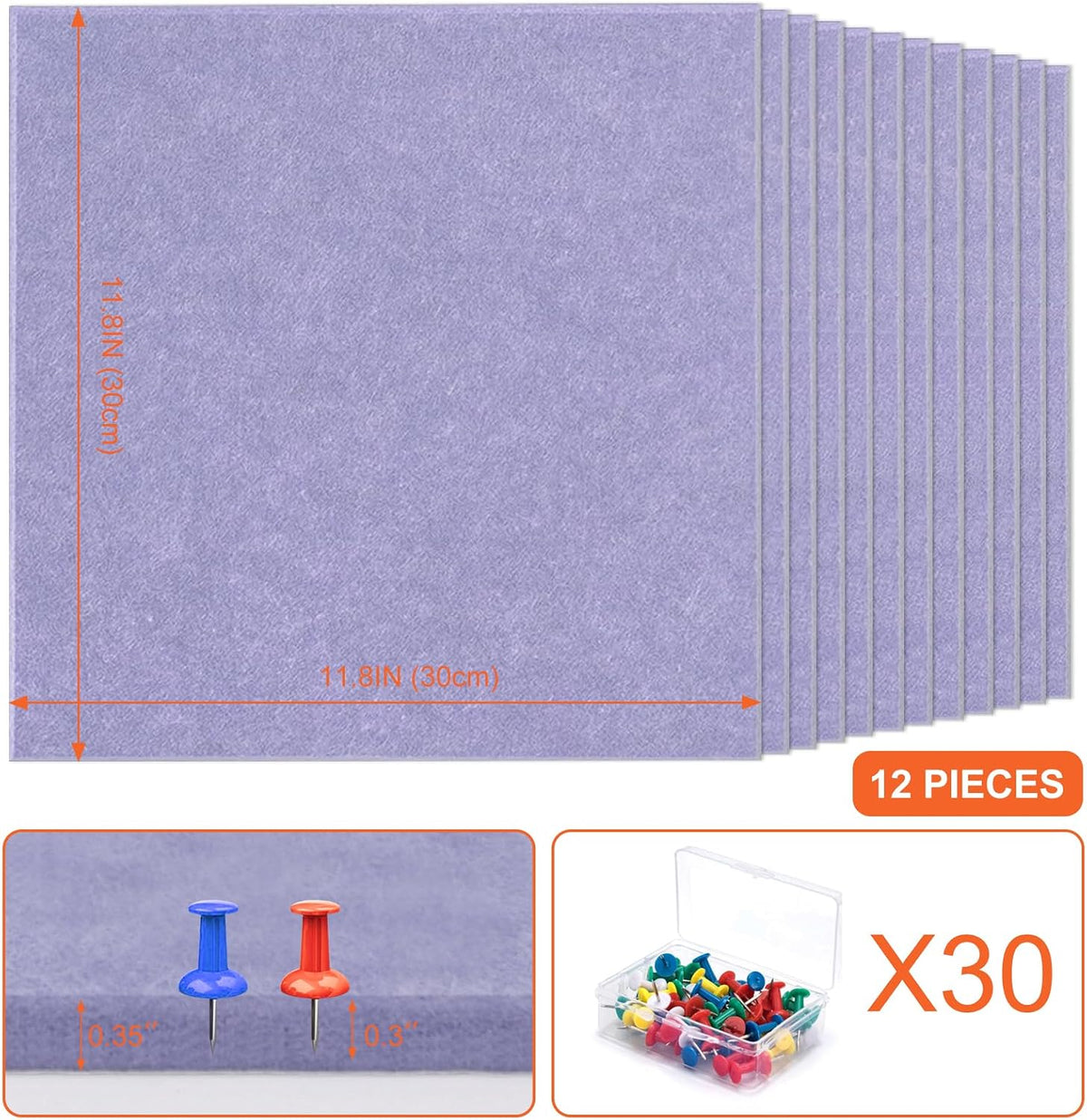 Cork Boards for Walls 48" x 36" Felt Board Alternative, 12 Pack Fel...