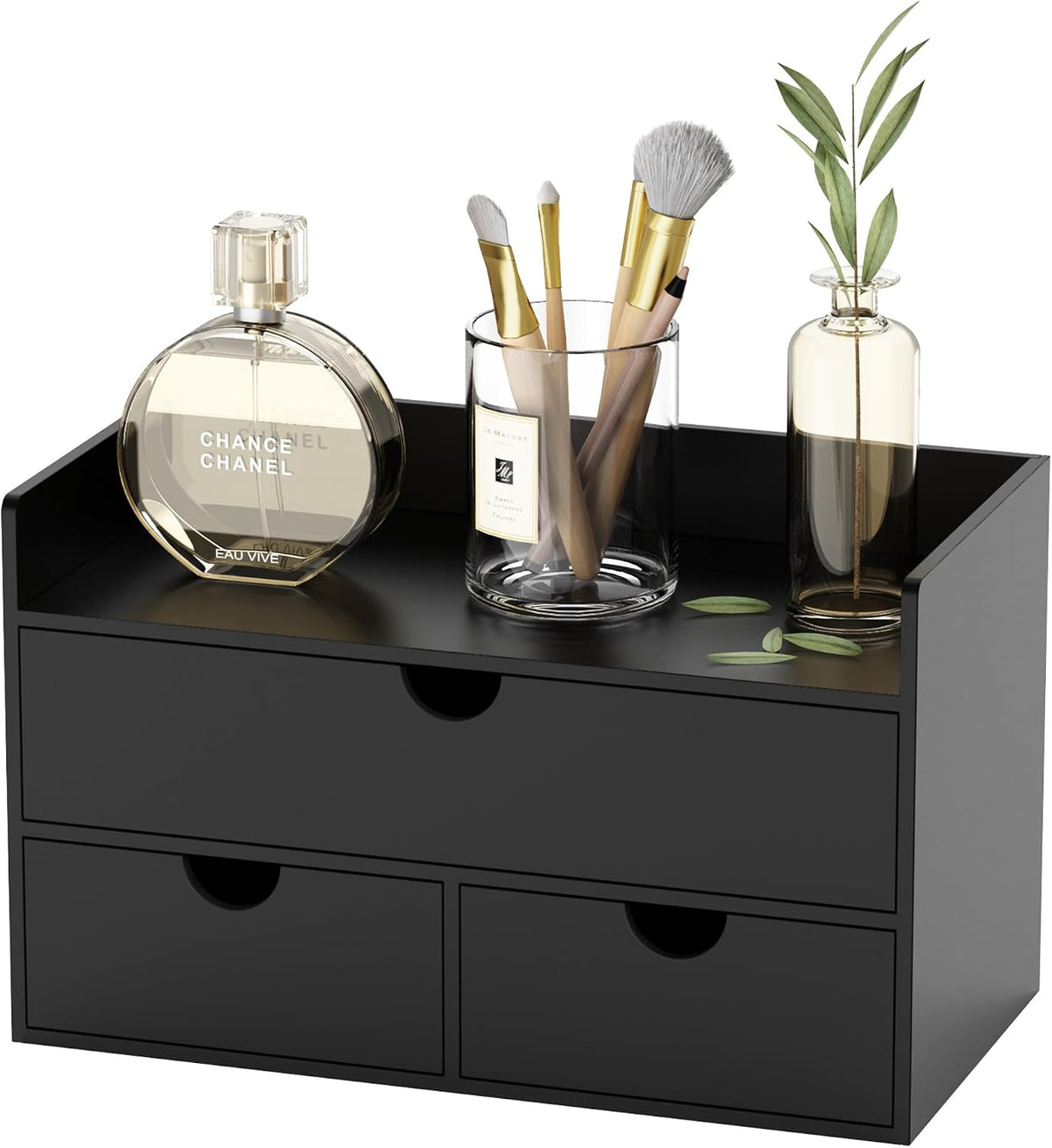 Bamboo Desk Organizer with Drawers Desktop Storage Drawers for Bills Office S...