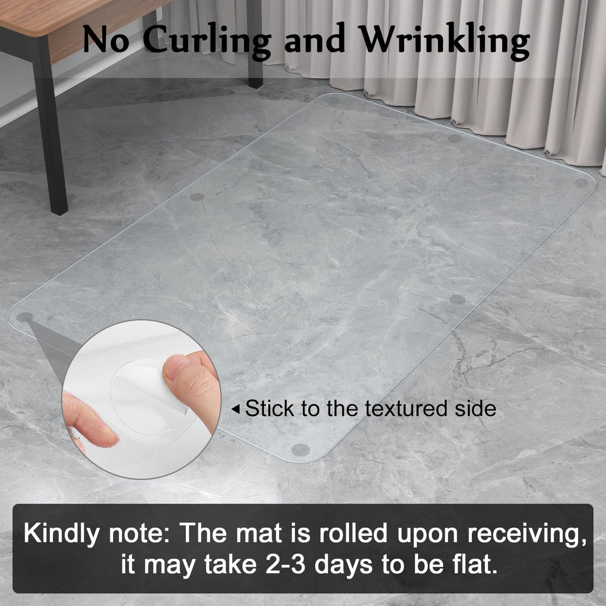 Blvornl Office Chair Mat for Hard Wood Floor, Transparent, 51 X 63in