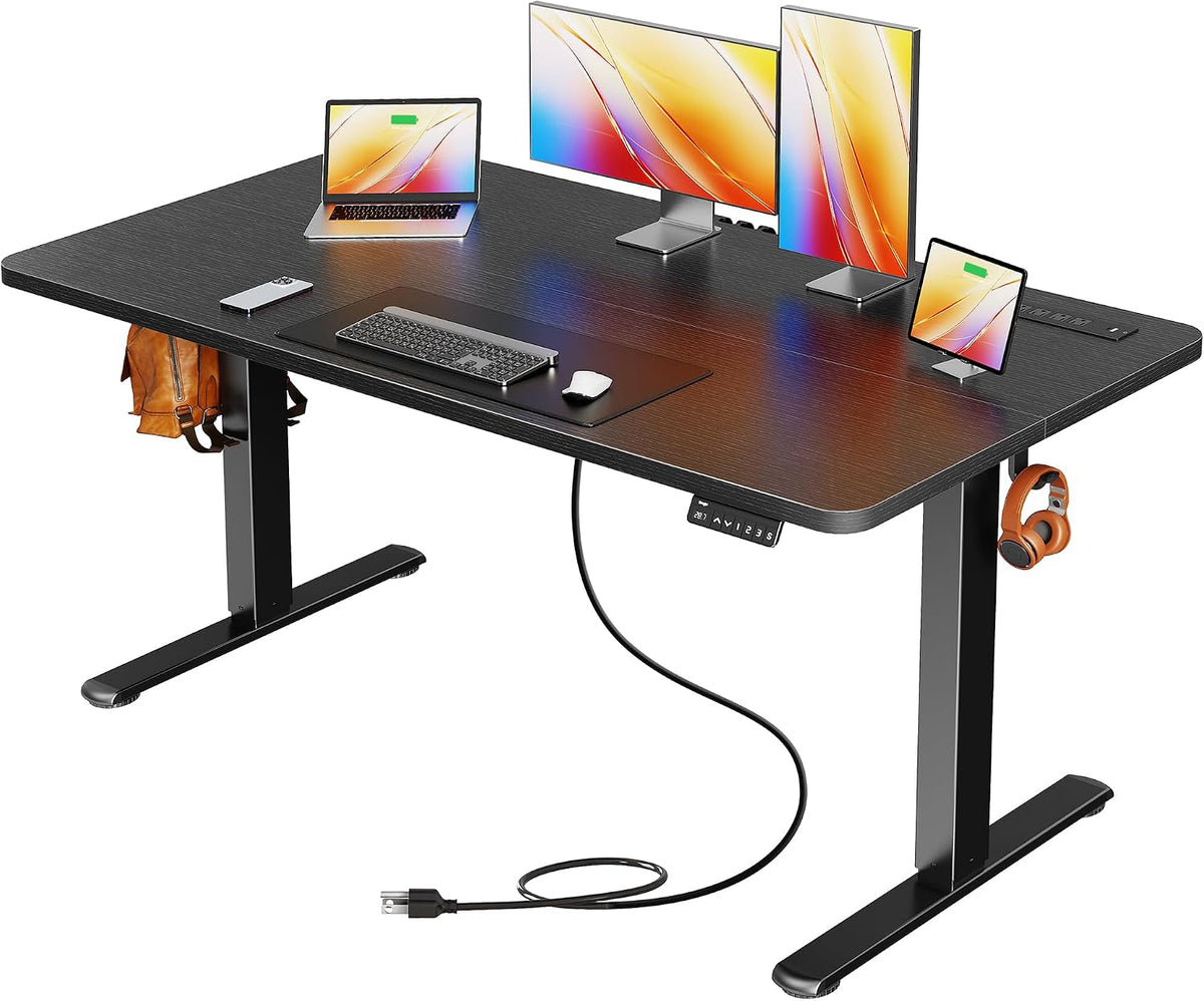 Huuger 55 X 24 Inch Electric Standing Desk with Power Outlets and USB-C Port,...