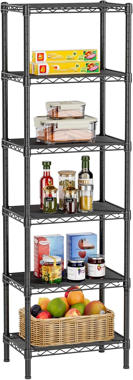 Golpart 6Tier Adjustable Storage Shelves Metal Wire Shelving Standing Shelf