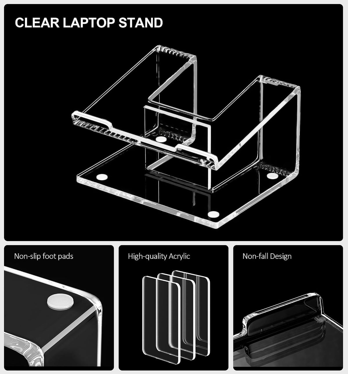 FUCDTEFC Acrylic Laptop Stand for Desk, Laptop Riser for 10-17.3 Inch Laptops...