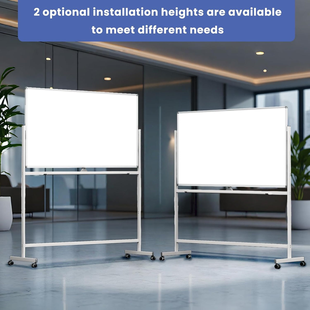 Rolling White Board on Wheels, 72" x 48" Large Dry Erase Board with...