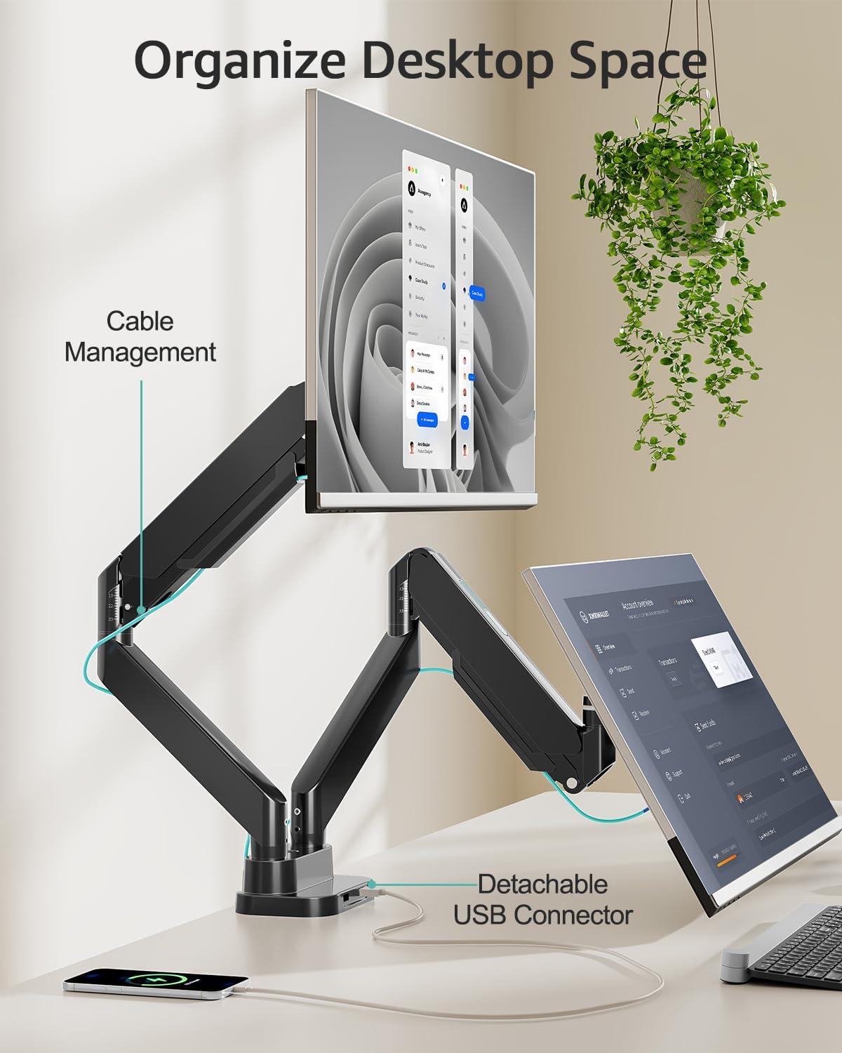 MOUNT PRO Dual Monitor Desk Mount for 39" Ultrawide Screen up to 33lbs, ...
